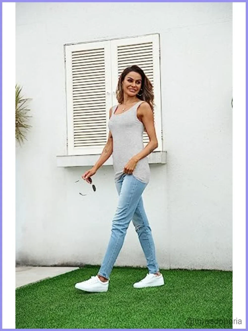 3 Pack Extra Long Cotton Spandex Tank Tops Camisoles